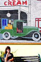 Penny and mural