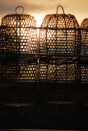 Ubud sunset poolside baskets